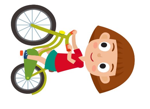Cartoon girl riding a bike having fun riding Vector Image